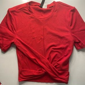 Cute little red cropped T shirt